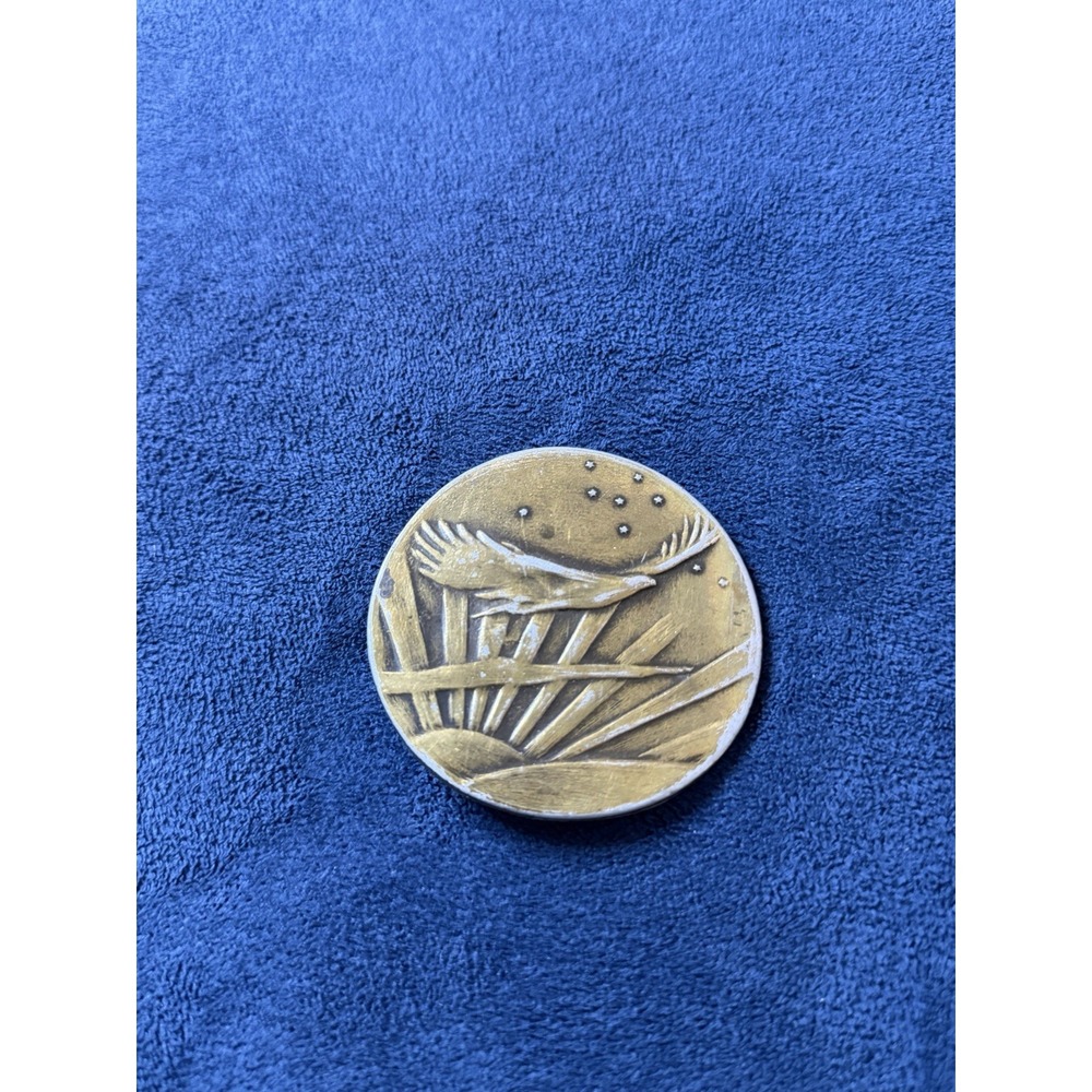 Vintage Charles Lindbergh Congressional Medal Belt Buckle Brass P2617 Aviator